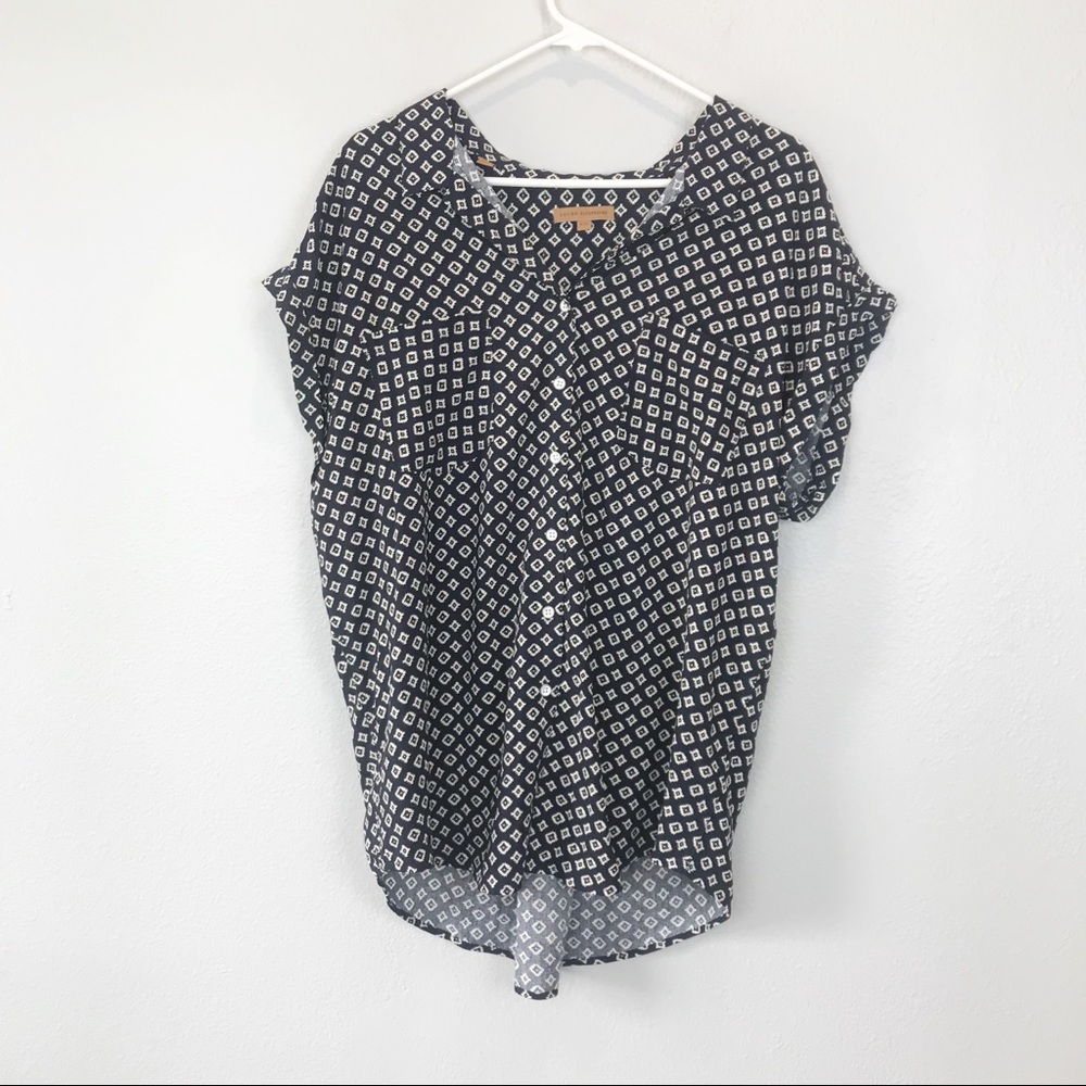 Jach’s Girlfriend Button Down Cap Sleeve Shirt